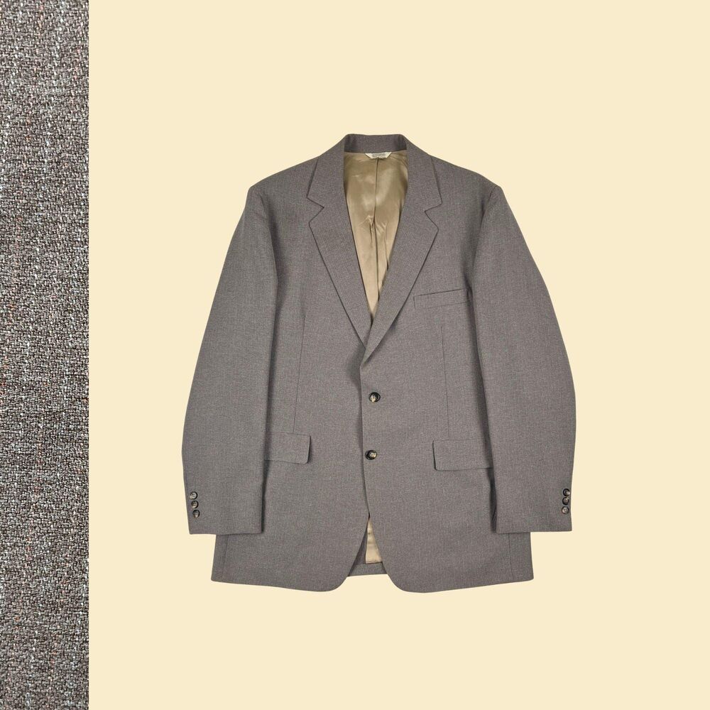 1970s brown sports coat by Craig Scott Distinctive Tailoring, size 44L jacket